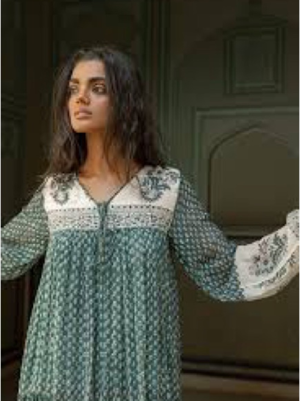 Daughters of India Rooh Maxi Dress in Pine Green - Picture 4 of 6